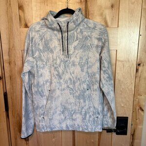 Old Navy Active Dynamic Fleece Pullover Hoodie S Small White Blue Swirl EUC